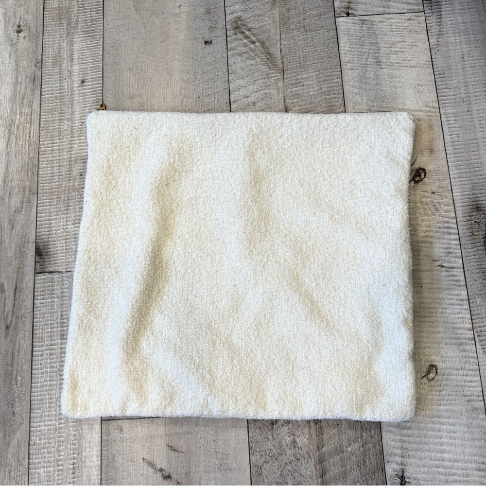 Anthropologie Textured Cream Throw Pillowcase